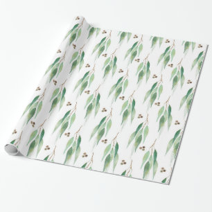 PAPEL DE PRESENTE LIVRO DE EMBALAGEM BRANCA EUCALYPTUS BOTÂNICO LUXE