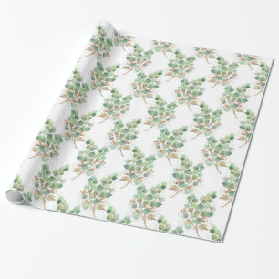 PAPEL DE PRESENTE LIVRO DE ENVOLVIMENTO DE DESIGN EUCALIPTO LUXURIOS