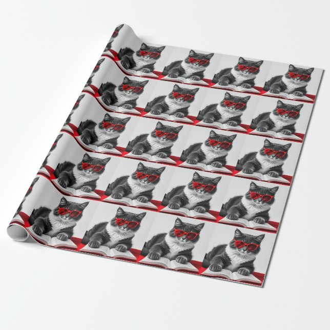 Papel De Presente Livro de Leitura de Cat (Desenrolado)