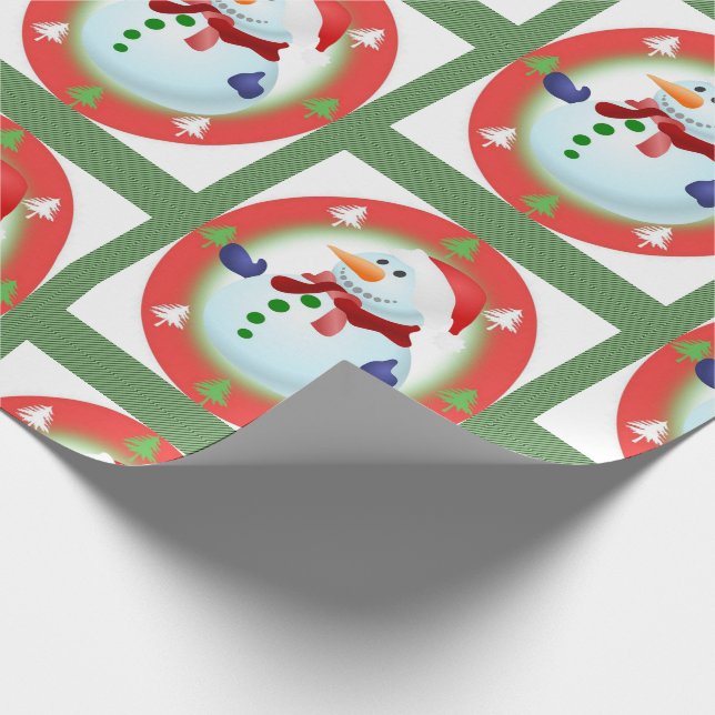 Papel De Presente Livro de Molho de Natal Verde Snowman (Ponta)