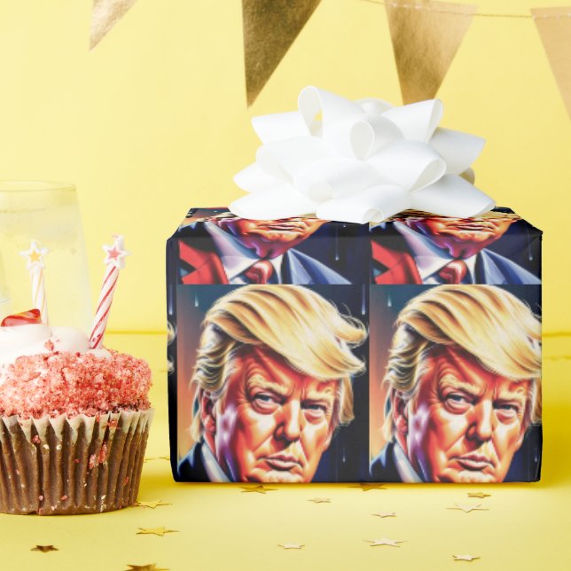 PAPEL DE PRESENTE LIVRO DE NASCIMENTO DE TRUMP (Festa de aniversário)