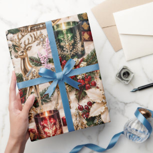 Papel De Presente Livro de Natal à Luz de Velas