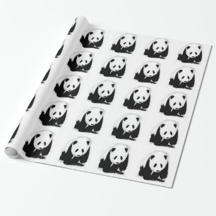 Papel De Presente Livro de Natal do Panda Preto e Branco