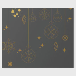 Papel De Presente Livro de Natal, presentes verdes e Dourados