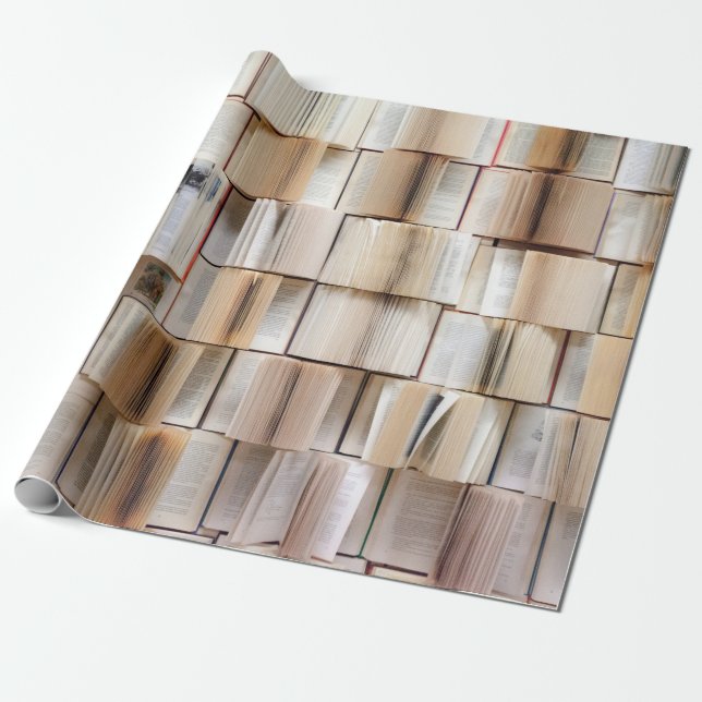Papel De Presente Livro de paredes decorativo (Desenrolado)