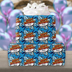 Papel De Presente Livro de Quadrinhos de Aniversário Personalizado P