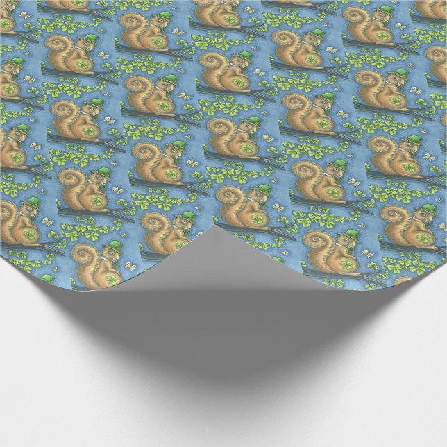 PAPEL DE PRESENTE LIVRO IRISH LEPRECHAUN SQUIRREL HOLIDAY (Ponta)