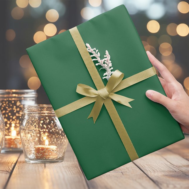 Papel De Presente Livro Verde Clássico de Natal Médio Escuro (Criador carregado)