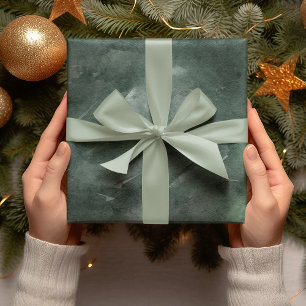 Papel De Presente Livro Verde da Cor da Água do Natal Moderno