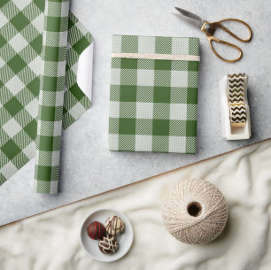 Papel De Presente Livro Verde da Hunter Gingham - Xadrez