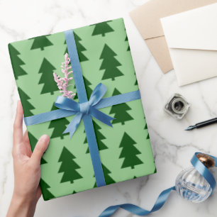 Papel De Presente Livro Verde das árvores de Natal
