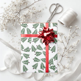 Papel De Presente Livro Verde das Árvores de Natal Oferece Presentes