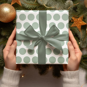 Papel De Presente Livro Verde das Bolinhas Modernas de Natal