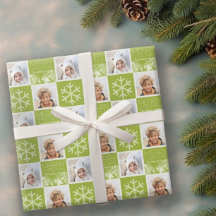 Papel De Presente Livro Verde de Natal Moderno Personalizado