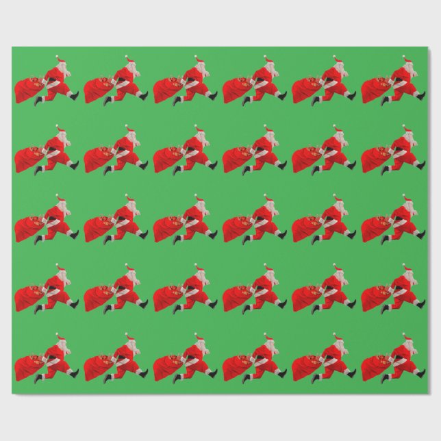 Papel De Presente Livro Verde do Santa Claus Hustle (Aberto)