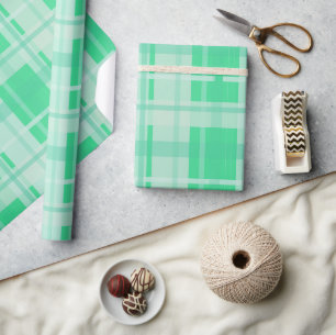 Papel De Presente Livro Verde Elegante sobre o enrolamento da Xadrez