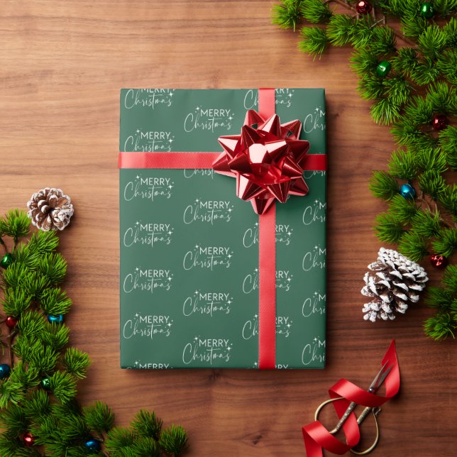 Papel De Presente Livro Verde Feliz de Natal (Presente de Natal)