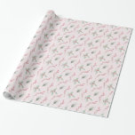 Papel De Presente Livro Verde Holly Red Christmas Wraping Paper<br><div class="desc">Um bonito design de papel de embrulho de Natal cor-de-rosa e verde.</div>