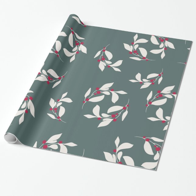 Papel De Presente Livro Verde/Livro Vermelho de Natal Folha (Desenrolado)