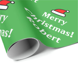 Papel De Presente Livro Verde personalizado Feliz de Natal