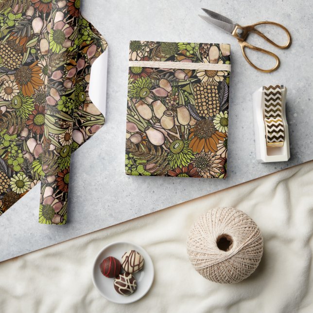 Papel De Presente Livro Verde sobre o Acondicionamento de Padrões do (Artesanato)