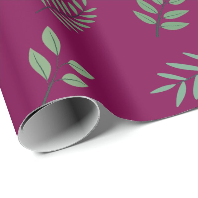 Papel De Presente Livro Verde sobre o vinho (Ponta do rolo)