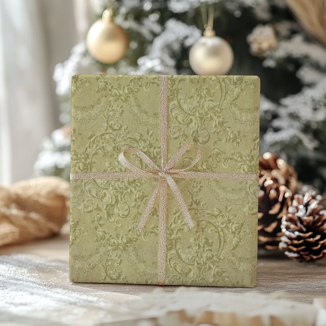 Papel De Presente Livro Verde tradicional da vinheta de Natal (Criador carregado)