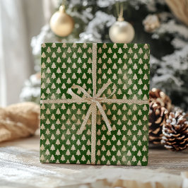 Papel De Presente Livro Verde tradicional da vinheta de Natal