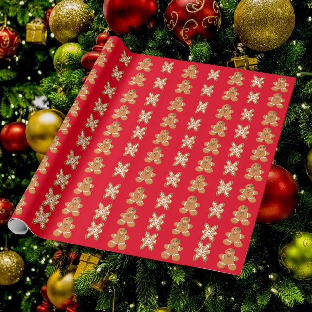 Papel De Presente Livro Verde Vermelho do Pão de Natal (Criador carregado)