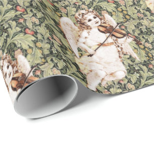 Papel De Presente Livro Verde vitoriano brilhante