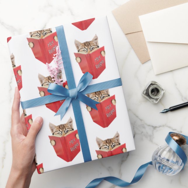 Papel De Presente Livro Vermelho de Leitura de Cat (Presentear)