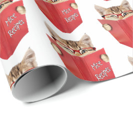 Papel De Presente Livro Vermelho de Leitura de Cat