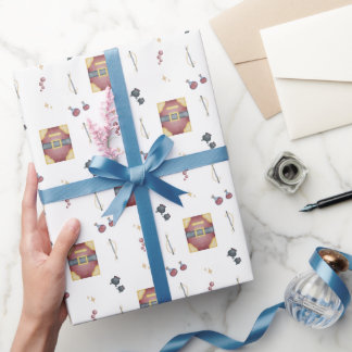 Papel De Presente Livros de Feitiços Bruxaria Aniversário de Criança
