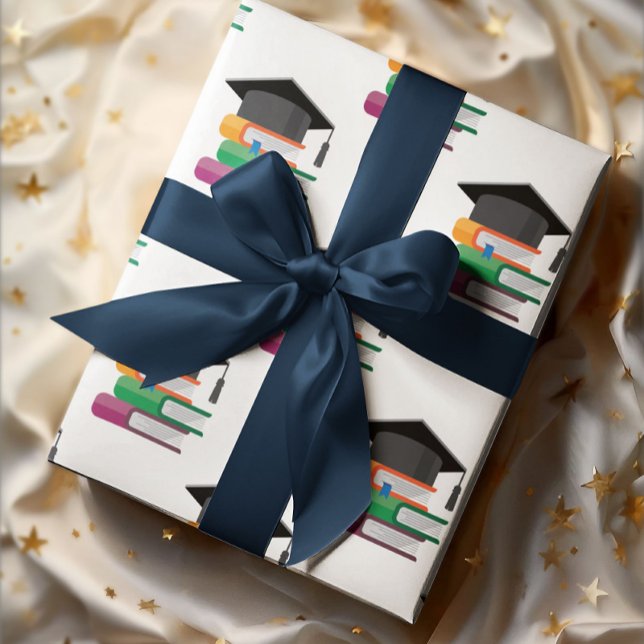 Papel De Presente Livros E Bonés De Graduação (Criador carregado)