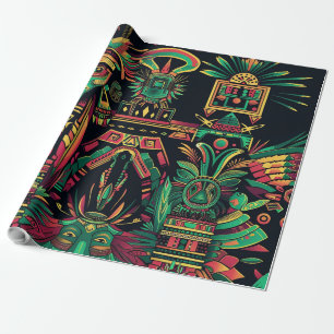 Papel De Presente Lixeira "Ancestral Paradigm" Festivo S