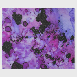 Papel De Presente Lixeira vívida de preto e tinta roxa