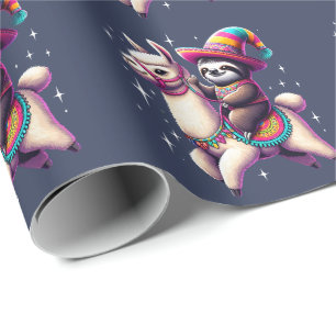 Papel De Presente Llama Animais Fofos Crianças Meninas Rapazes