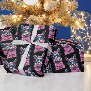Papel De Presente Llama diz que você é Rock   pose Quirky em óculos 