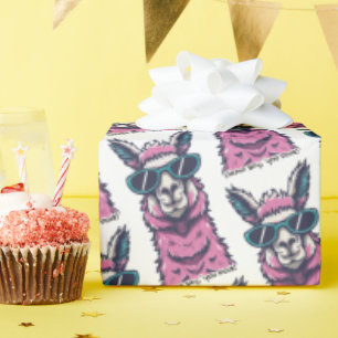 Papel De Presente Llama diz que você é Rock pose Quirky em óculos