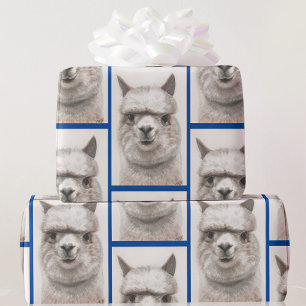 Papel De Presente Llama Watercolor Wraping Paper Alpaca Smile
