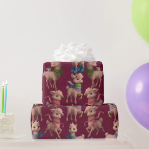 Papel De Presente Llamas de cor rosa na moda
