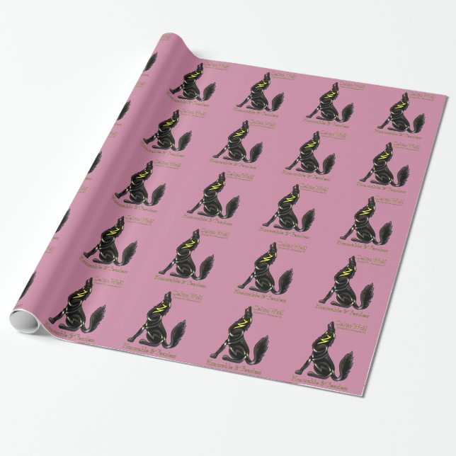 Papel De Presente Lobo celta (Desenrolado)