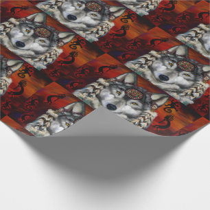PAPEL DE PRESENTE LOBO CINZA