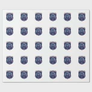 Papel De Presente Lobo da Liberdade Patriótico Ai Cyberpunk Futuro L