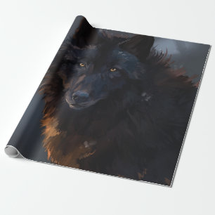 Papel De Presente Lobo negro