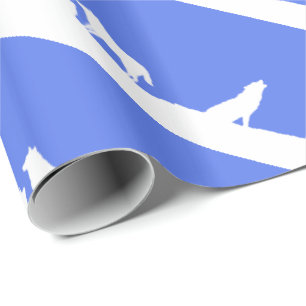 Papel De Presente Lobos em Papel de Lavagem de Neve