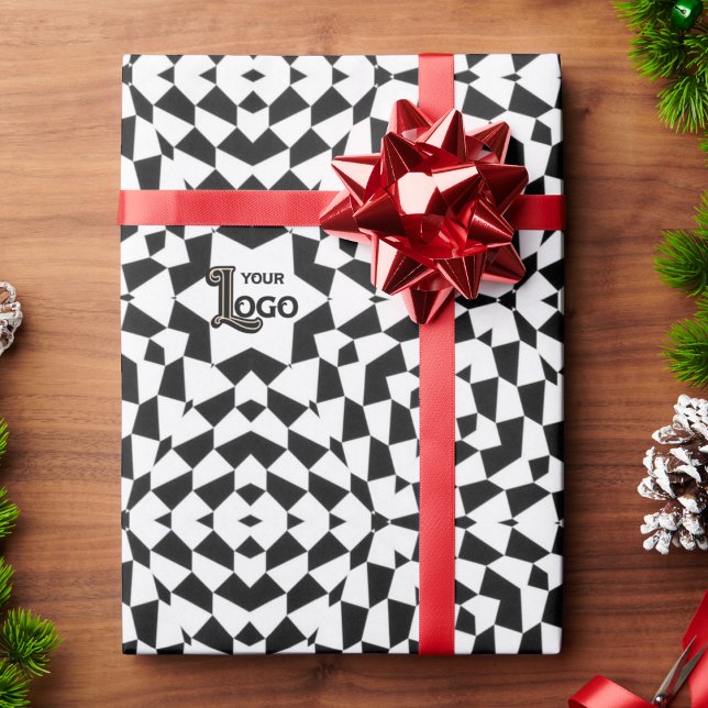 Papel De Presente Logotipo branco preto para empresas - Natal (Criador carregado)