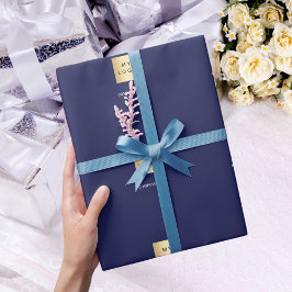 Papel De Presente Logotipo corporativo azul marinho empresarial