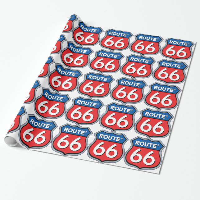 Papel De Presente Logotipo da rota 66 (Desenrolado)