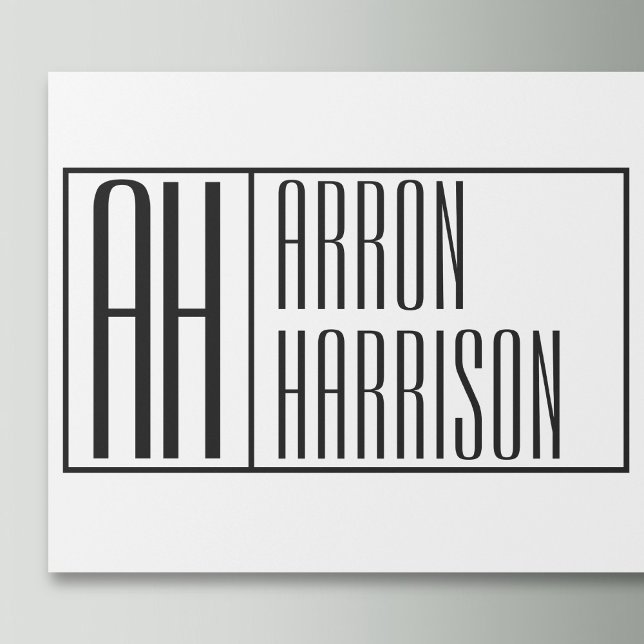 Papel De Presente Logotipo de Iniciais e Nomes Mínimos Modernos (Criador carregado)